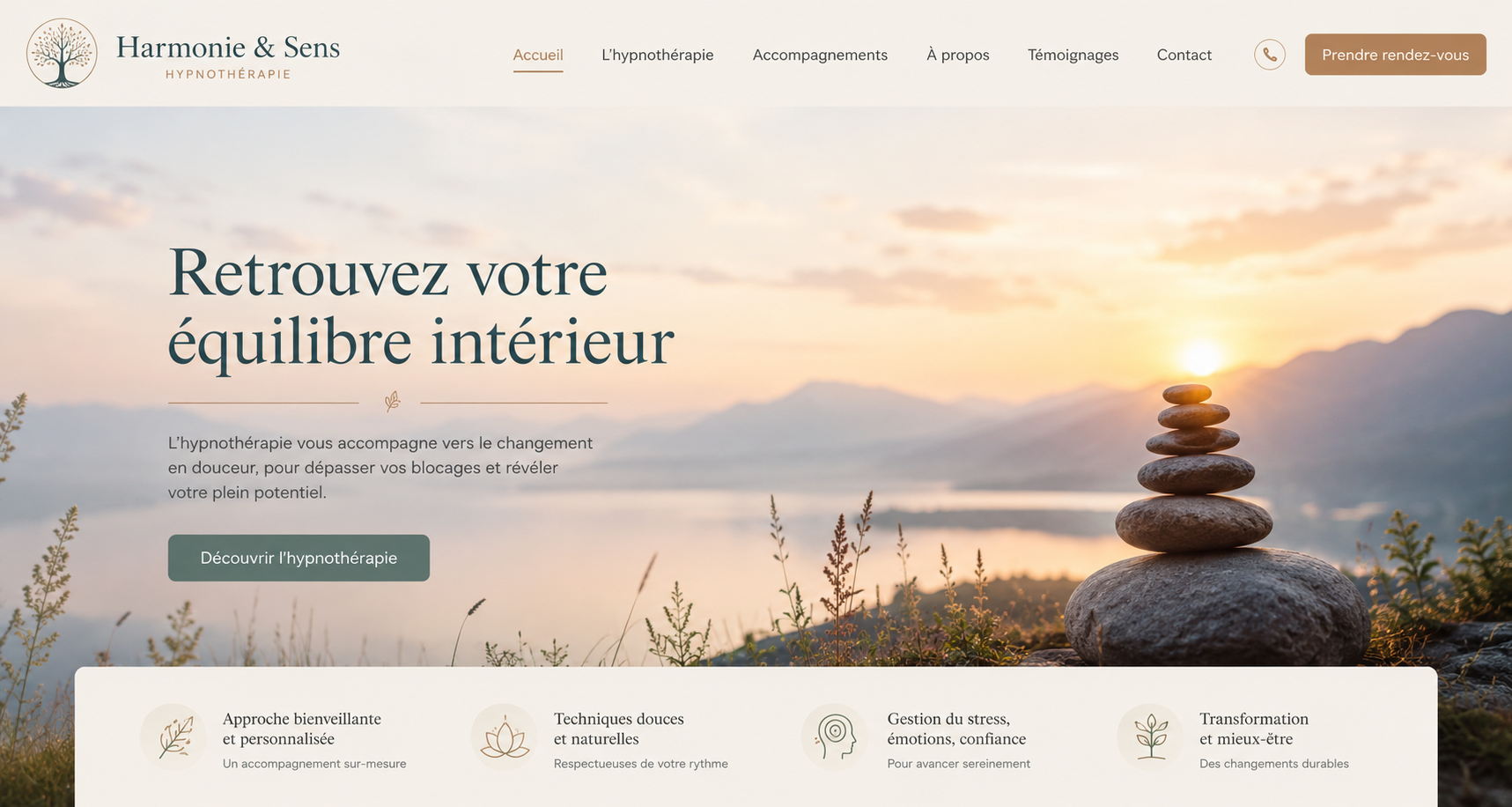 Le praticien / naturopathe Exemple de site vitrine créé pour un praticien indépendant — Pro Invisible
